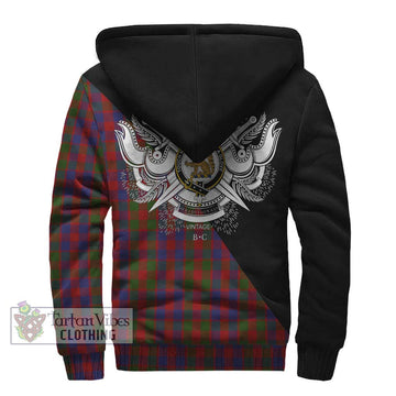 Gow Tartan Sherpa Hoodie with Family Crest and Military Logo Style - Tartan Vibes Clothing