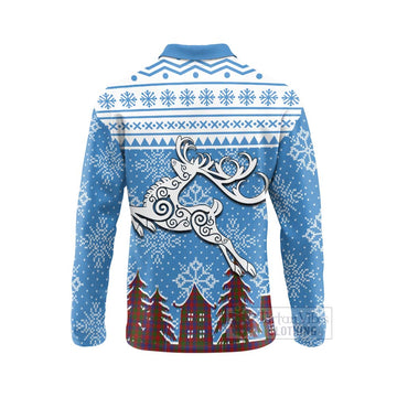 Gow Clan Christmas Long Sleeve Polo Shirt Celtic Reindeer Style - Tartan Vibes Clothing