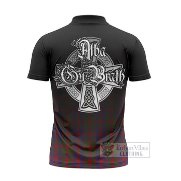 Gow Tartan Zipper Polo Shirt Featuring Alba Gu Brath Family Crest Celtic Inspired - Tartan Vibes Clothing