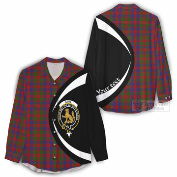 Tartan Vibes Clothing Gow Tartan Women's Casual Shirt with Family Crest Circle Style