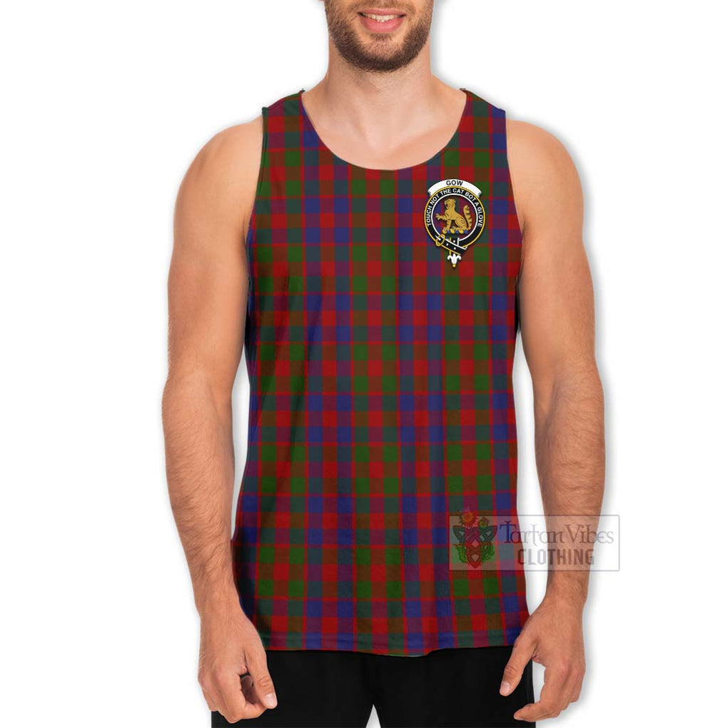 Gow Tartan Men's Tank Top with Family Crest Celtic Skull Style - Tartan Vibes Clothing