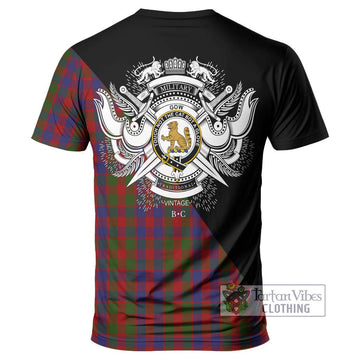 Gow Tartan T-Shirt with Family Crest and Military Logo Style - Tartan Vibes Clothing
