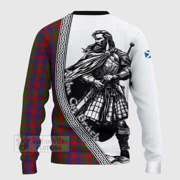 Gow Tartan Clan Crest Knitted Sweater with Highlander Warrior Celtic Style - Tartan Vibes Clothing