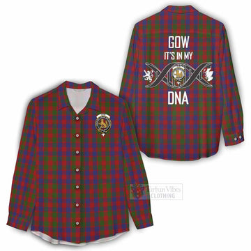 Gow Tartan Women's Casual Shirt with Family Crest DNA In Me Style - Tartan Vibes Clothing