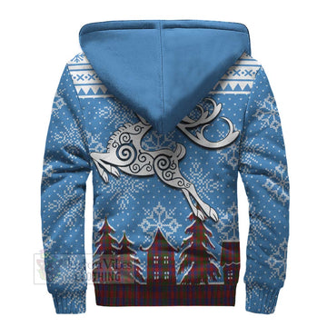 Gow Clan Christmas Sherpa Hoodie Celtic Reindeer Style - Tartan Vibes Clothing