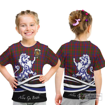 Gow Tartan Kid T-Shirt with Alba Gu Brath Regal Lion Emblem - Tartan Vibes Clothing