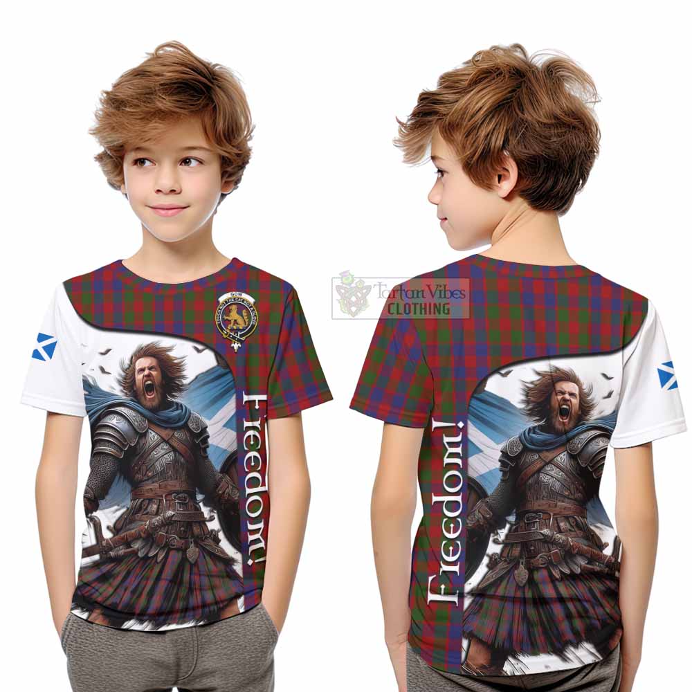 Gow Crest Tartan Kid T-Shirt Inspired by the Freedom of Scottish Warrior - Tartan Vibes Clothing