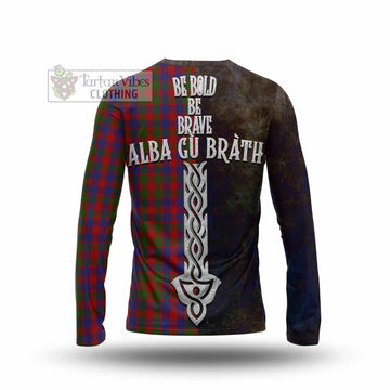 Gow Tartan Family Crest Long Sleeve T-Shirt Alba Gu Brath Be Brave Lion Ancient Style - Tartan Vibes Clothing