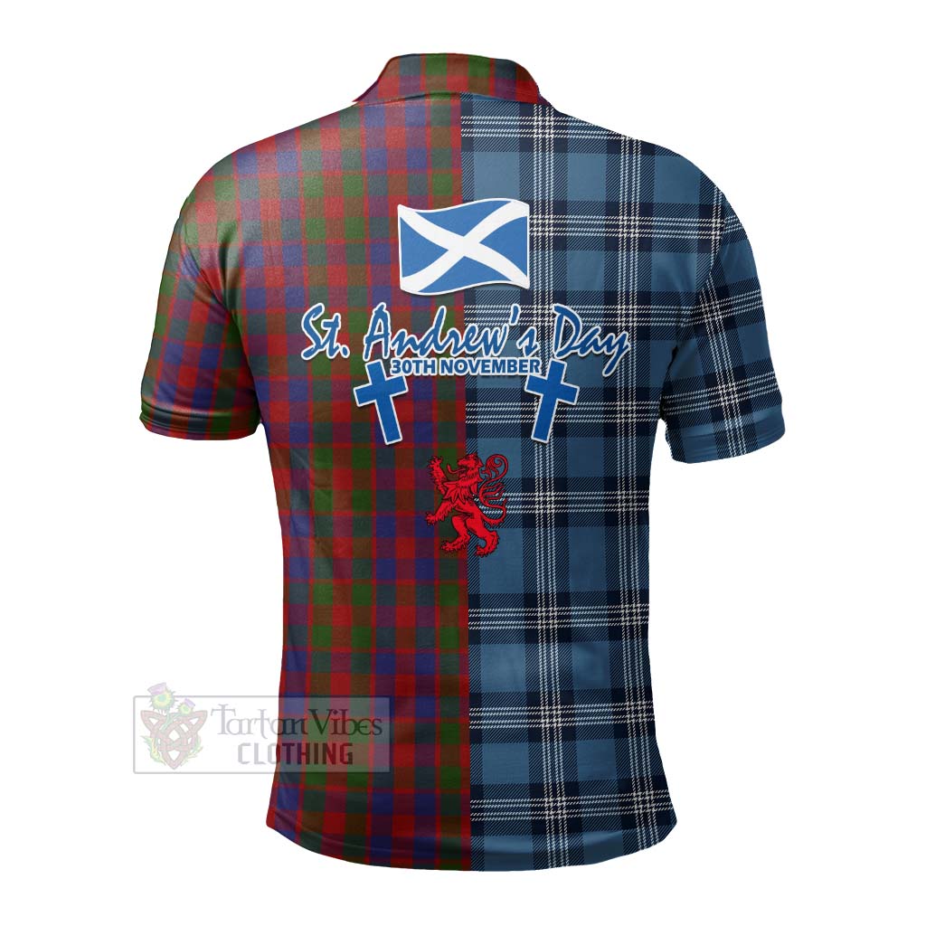 Gow Tartan Polo Shirt Happy St. Andrew's Day Half Tartan Style - Tartan Vibes Clothing