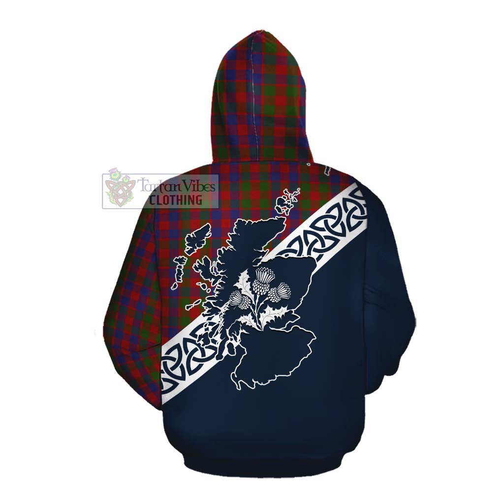 Gow Tartan Cotton Hoodie Featuring Thistle and Scotland Map Pullover Hoodie - Tartan Vibes Clothing