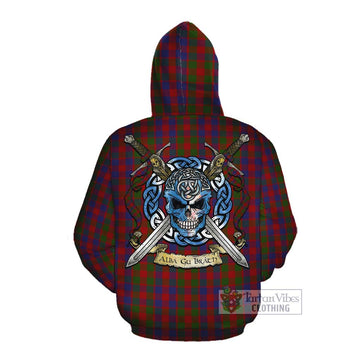 Gow Tartan Cotton Hoodie with Family Crest Celtic Skull Style Pullover Hoodie - Tartan Vibes Clothing