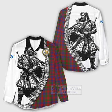 Gow Tartan Clan Crest Women's Casual Shirt with Highlander Warrior Celtic Style - Tartan Vibes Clothing