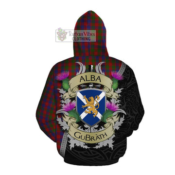 Gow Tartan Family Crest Cotton Hoodie Lion Rampant Royal Thistle Shield Celtic Inspired Pullover Hoodie - Tartan Vibes Clothing