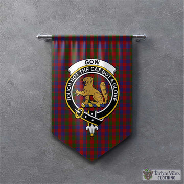 Gow Tartan Gonfalon, Tartan Banner with Family Crest - Tartan Vibes Clothing