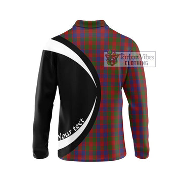 Gow Tartan Long Sleeve Polo Shirt with Family Crest Circle Style - Tartan Vibes Clothing
