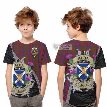 Gow Tartan Family Crest Kid T-Shirt Lion Rampant Royal Thistle Shield Celtic Inspired - Tartan Vibes Clothing