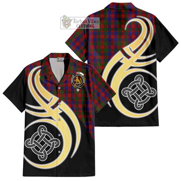 Gow Tartan Hawaiian Shirt with Family Crest and Celtic Symbol Style - Tartan Vibes Clothing