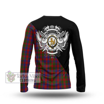 Gow Tartan Long Sleeve T-Shirt with Family Crest and Military Logo Style - Tartan Vibes Clothing