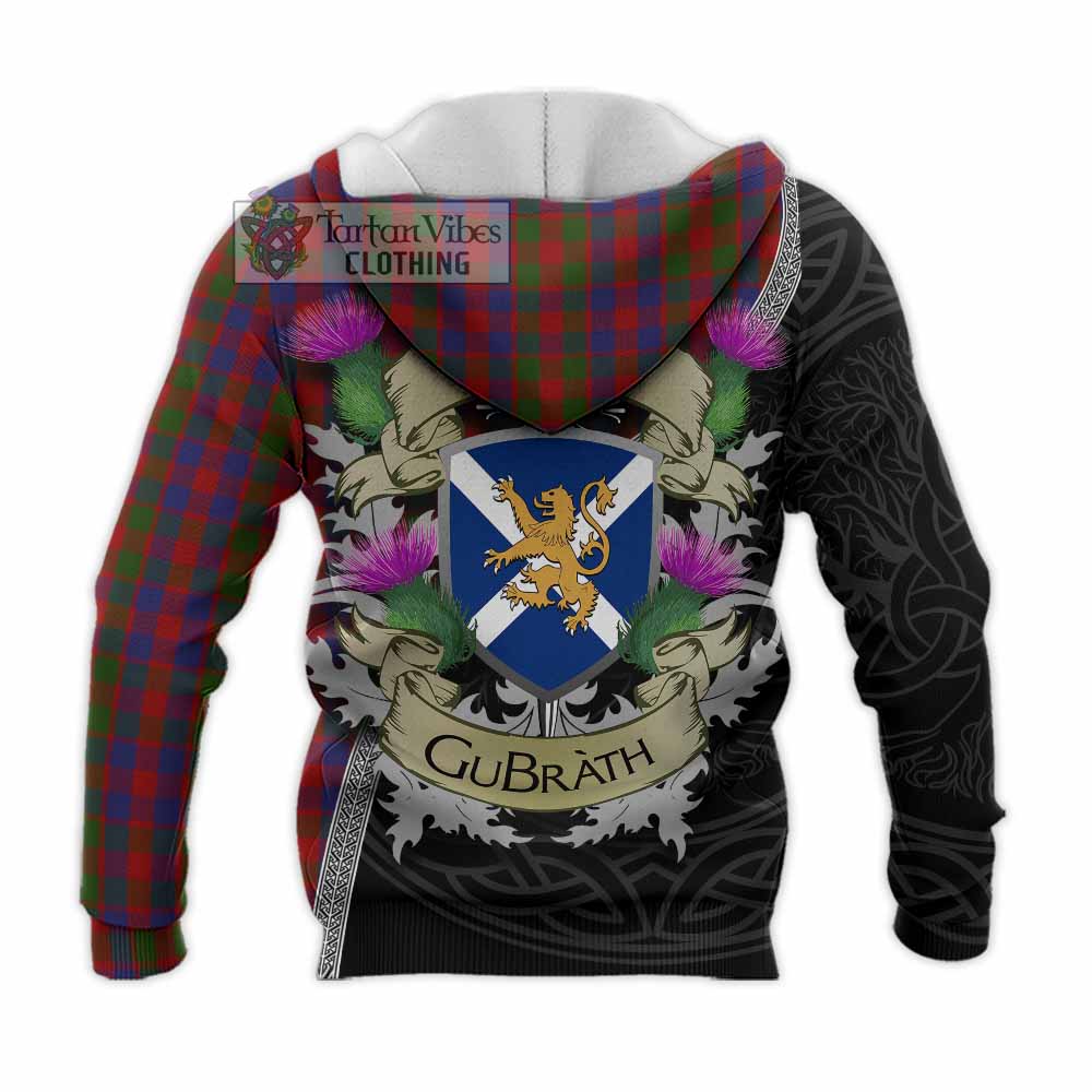 Gow Tartan Family Crest Knitted Hoodie Lion Rampant Royal Thistle Shield Celtic Inspired - Tartan Vibes Clothing
