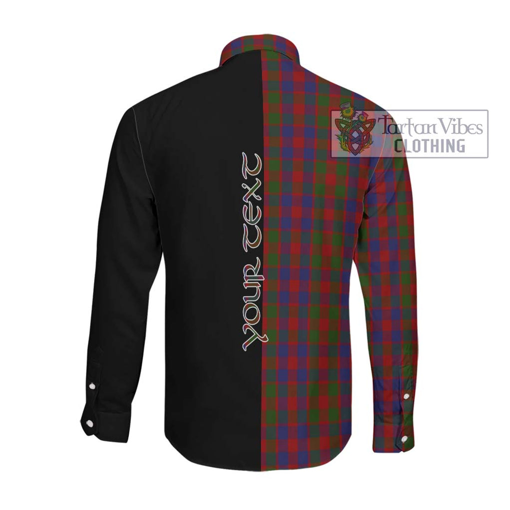 Gow Tartan Long Sleeve Button Shirt with Family Crest and Half Of Me Style Men's Shirt - Tartanvibesclothing Shop