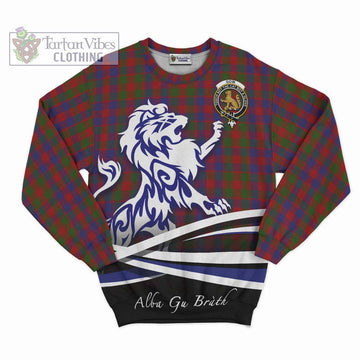 Gow Tartan Sweatshirt with Alba Gu Brath Regal Lion Emblem - Tartan Vibes Clothing