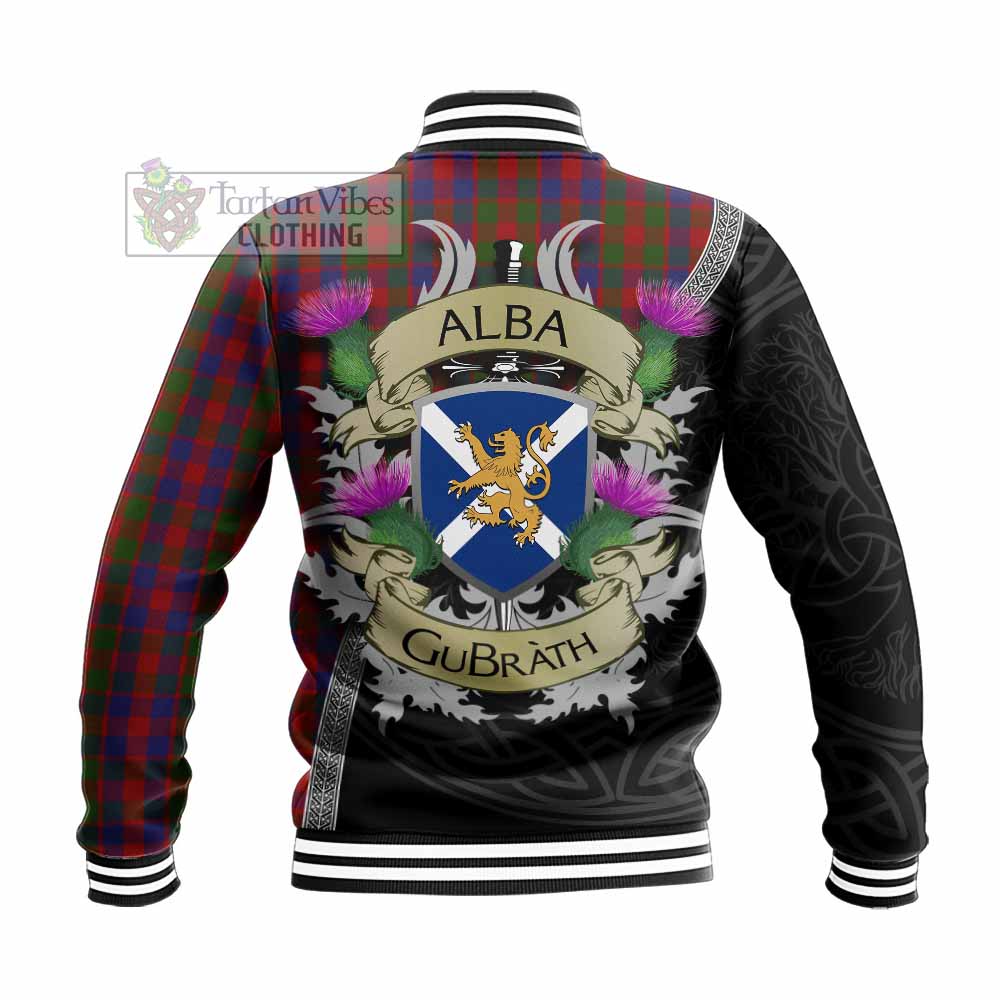 Gow Tartan Family Crest Baseball Jacket Lion Rampant Royal Thistle Shield Celtic Inspired - Tartan Vibes Clothing