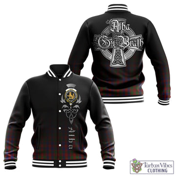 Gow Tartan Baseball Jacket Featuring Alba Gu Brath Family Crest Celtic Inspired - Tartan Vibes Clothing