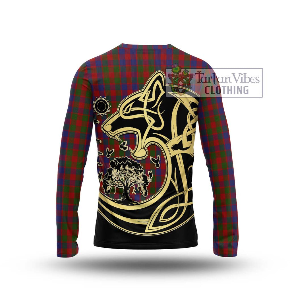 Gow Tartan Long Sleeve T-Shirt with Family Crest Celtic Wolf Style - Tartan Vibes Clothing