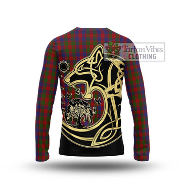 Gow Tartan Long Sleeve T-Shirt with Family Crest Celtic Wolf Style - Tartan Vibes Clothing
