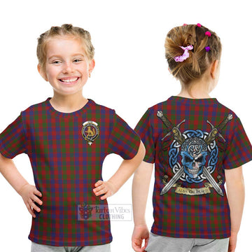 Gow Tartan Kid T-Shirt with Family Crest Celtic Skull Style - Tartan Vibes Clothing