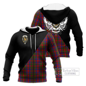 Gow Tartan Knitted Hoodie with Family Crest and Military Logo Style Unisex Knitted Zip Hoodie - Tartan Vibes Clothing
