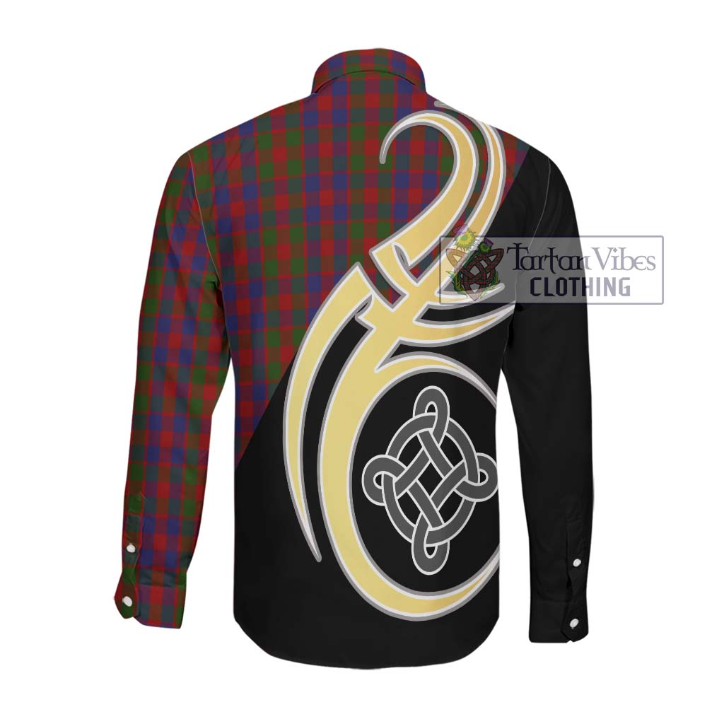 Gow Tartan Long Sleeve Button Shirt with Family Crest and Celtic Symbol Style Men's Shirt - Tartan Vibes Clothing