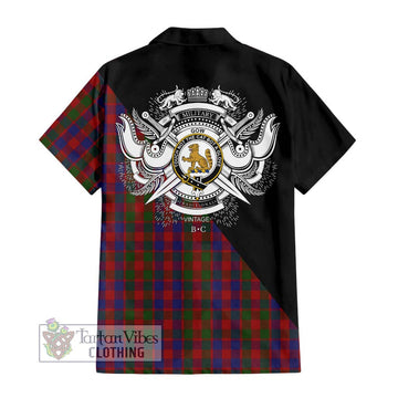 Gow Tartan Hawaiian Shirt with Family Crest and Military Logo Style - Tartan Vibes Clothing
