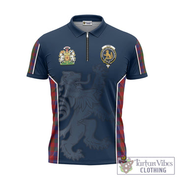 Gow Tartan Zipper Polo Shirt with Family Crest and Lion Rampant Vibes Sport Style - Tartan Vibes Clothing