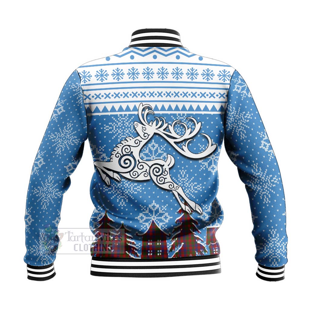 Gow Clan Christmas Baseball Jacket Celtic Reindeer Style - Tartan Vibes Clothing