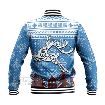 Gow Clan Christmas Baseball Jacket Celtic Reindeer Style - Tartan Vibes Clothing