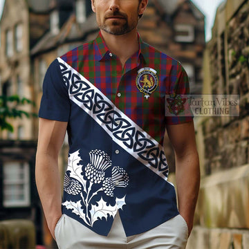 Gow Tartan Hawaiian Shirt Featuring Thistle and Scotland Map - Tartan Vibes Clothing
