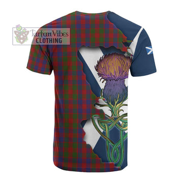 Tartan Vibes Clothing Gow Tartan Family Crest Cotton T-shirt Scottish Thistle Celtic Inspired