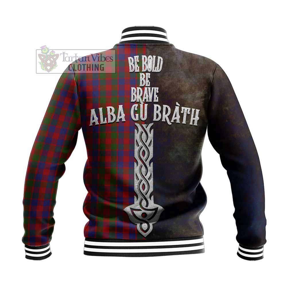 Gow Tartan Family Crest Baseball Jacket Alba Gu Brath Be Brave Lion Ancient Style - Tartan Vibes Clothing