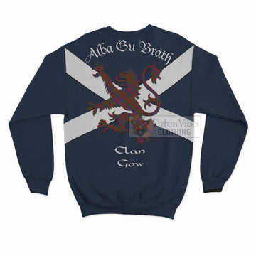 Gow Tartan Lion Rampant Sweatshirt Proudly Display Your Heritage with Alba Gu Brath and Clan Name - Tartan Vibes Clothing