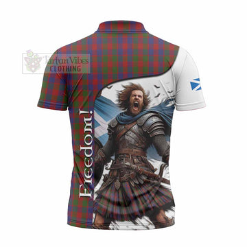 Gow Crest Tartan Zipper Polo Shirt Inspired by the Freedom of Scottish Warrior - Tartan Vibes Clothing