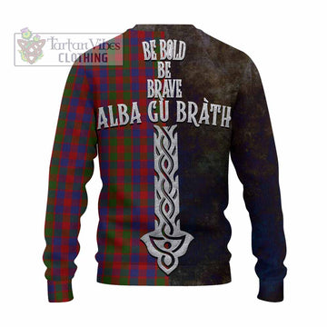 Gow Tartan Family Crest Knitted Sweater Alba Gu Brath Be Brave Lion Ancient Style - Tartan Vibes Clothing