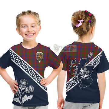 Gow Tartan Kid T-Shirt Featuring Thistle and Scotland Map - Tartan Vibes Clothing