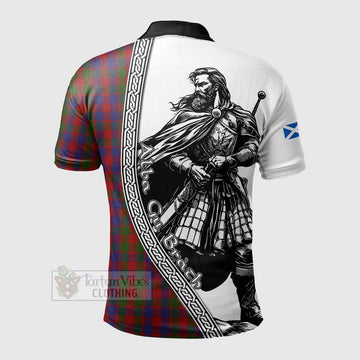 Gow Tartan Clan Crest Polo Shirt with Highlander Warrior Celtic Style - Tartan Vibes Clothing