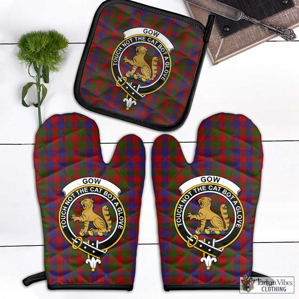 Gow Tartan Combo Oven Mitt & Pot-Holder with Family Crest - Tartan Vibes Clothing