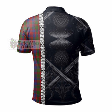 Gow Tartan Polo Shirt with Family Crest Cross Sword Thistle Celtic Vibes - Tartan Vibes Clothing