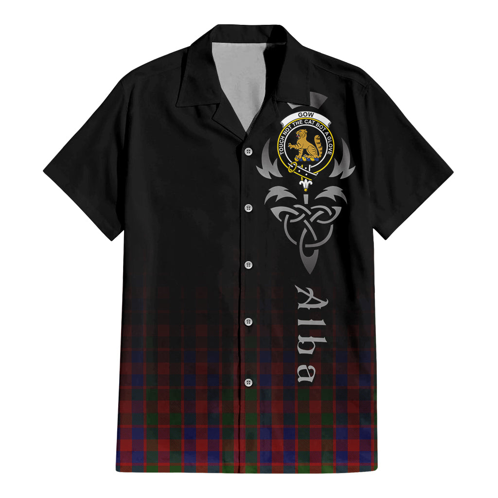 Gow Tartan Hawaiian Shirt Shirt Featuring Alba Gu Brath Family Crest Celtic Inspired - Tartan Vibes Clothing