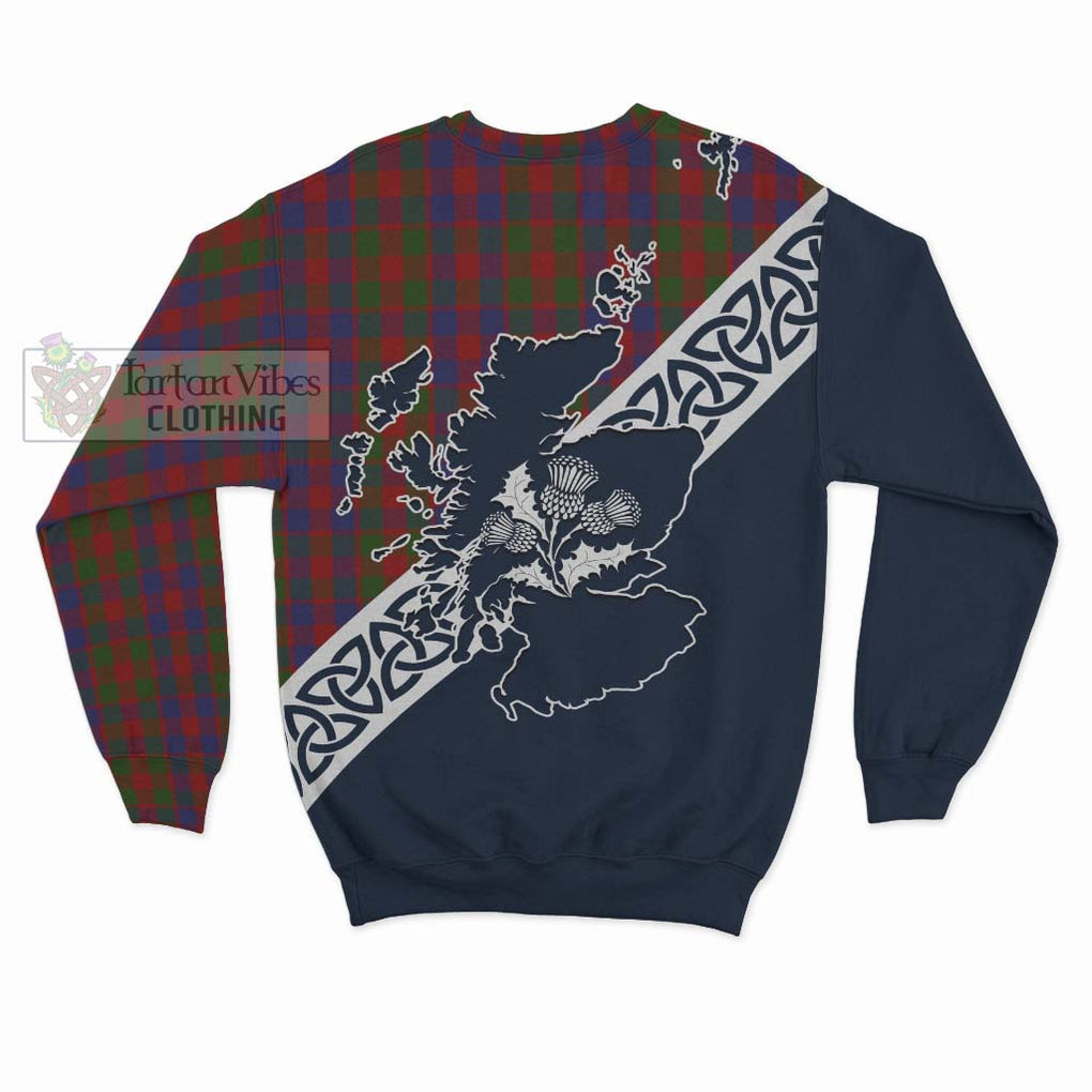 Gow Tartan Sweatshirt Featuring Thistle and Scotland Map - Tartan Vibes Clothing