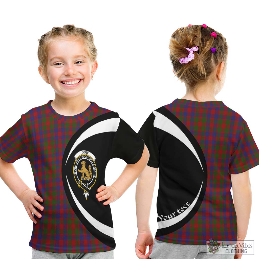 Gow Tartan Kid T-Shirt with Family Crest Circle Style - Tartan Vibes Clothing