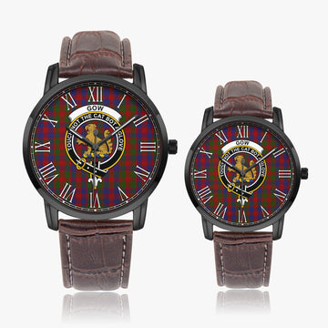 Gow Tartan Family Crest Leather Strap Quartz Watch - Tartan Vibes Clothing